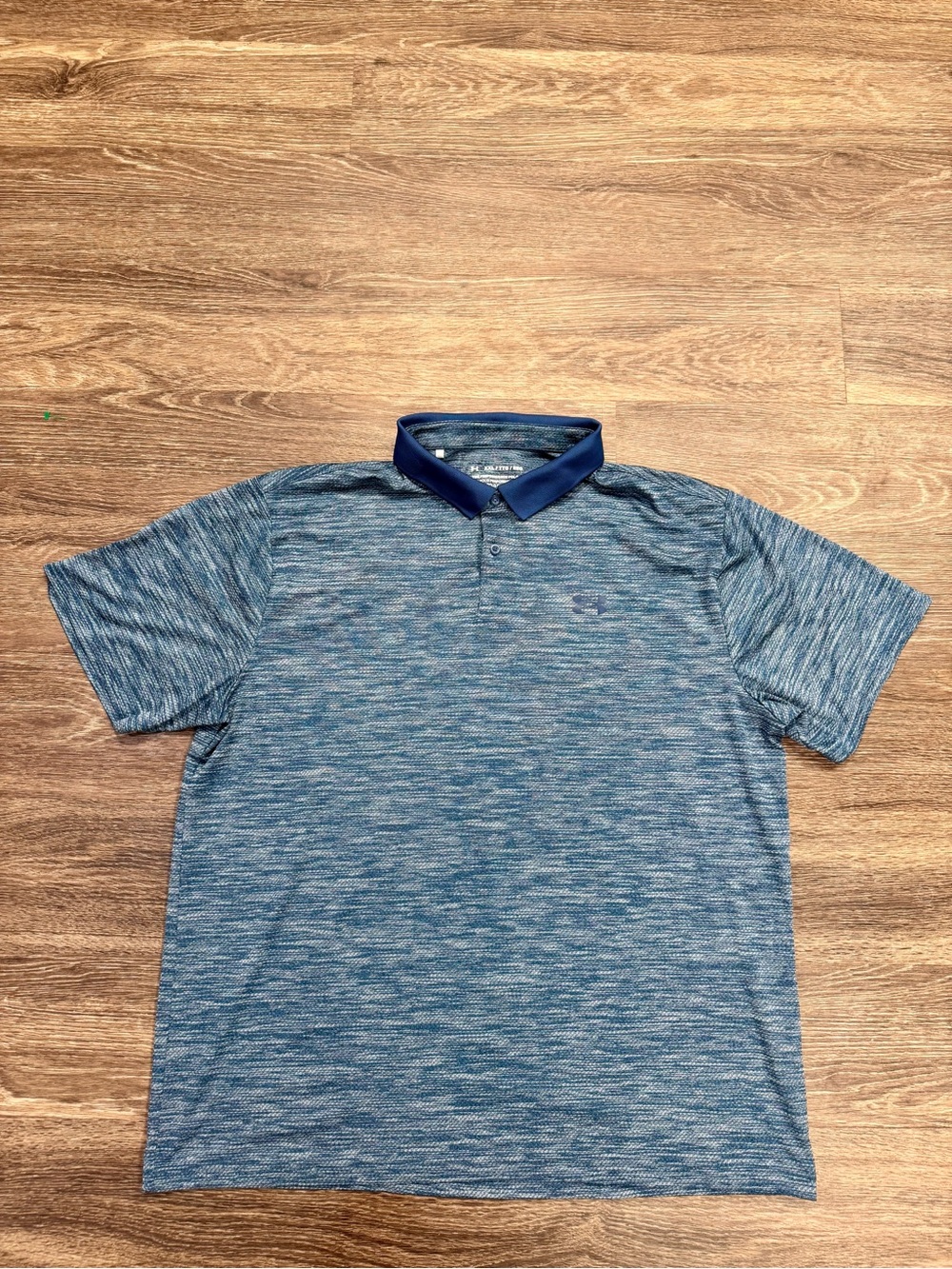 Under Armour Performance Polo Shirt Blue Heather Loose Fit Men's XXL Golf